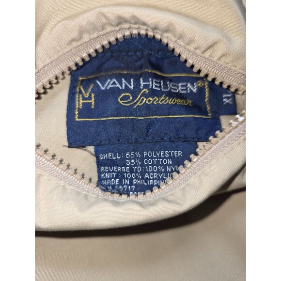 Van Heusen Reversible Bomber Jacket XL Beige & Navy - Picture 4 of 7